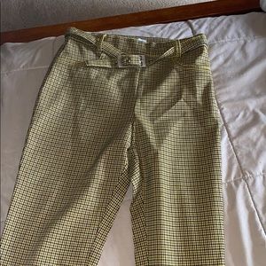 Plaid pants with belt